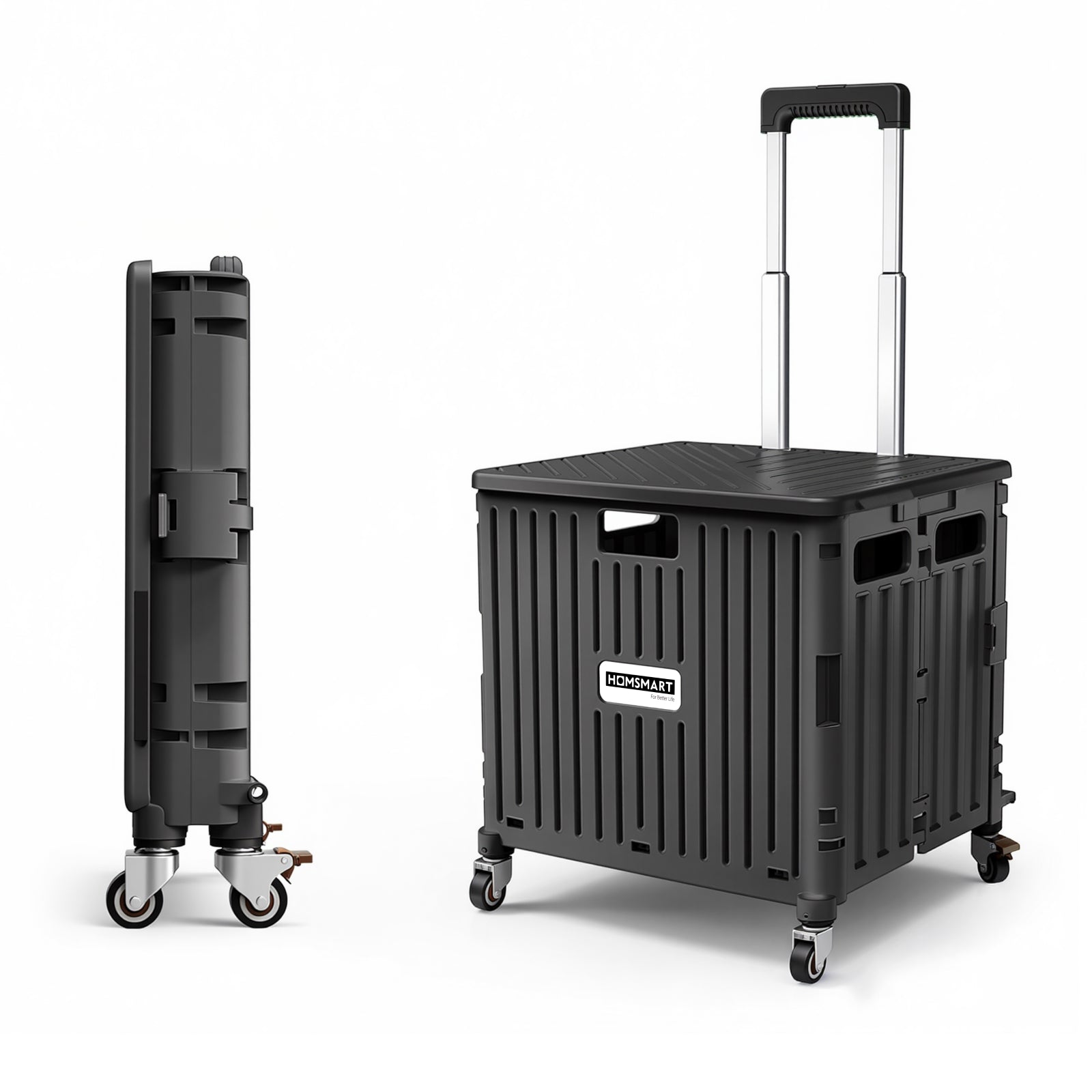 Viviendo 65L foldable shopping trolley cart Black main image