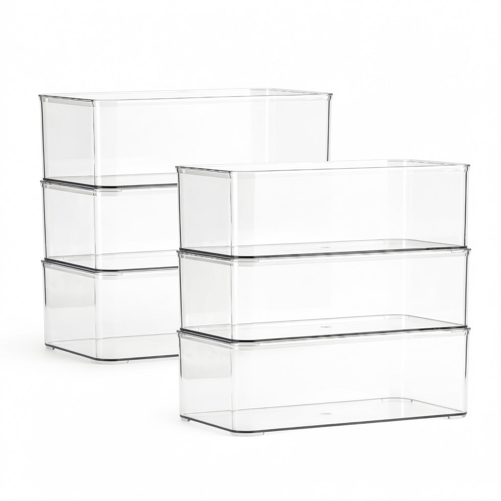Viviendo clear PET decorative storage boxes 6 pack main image