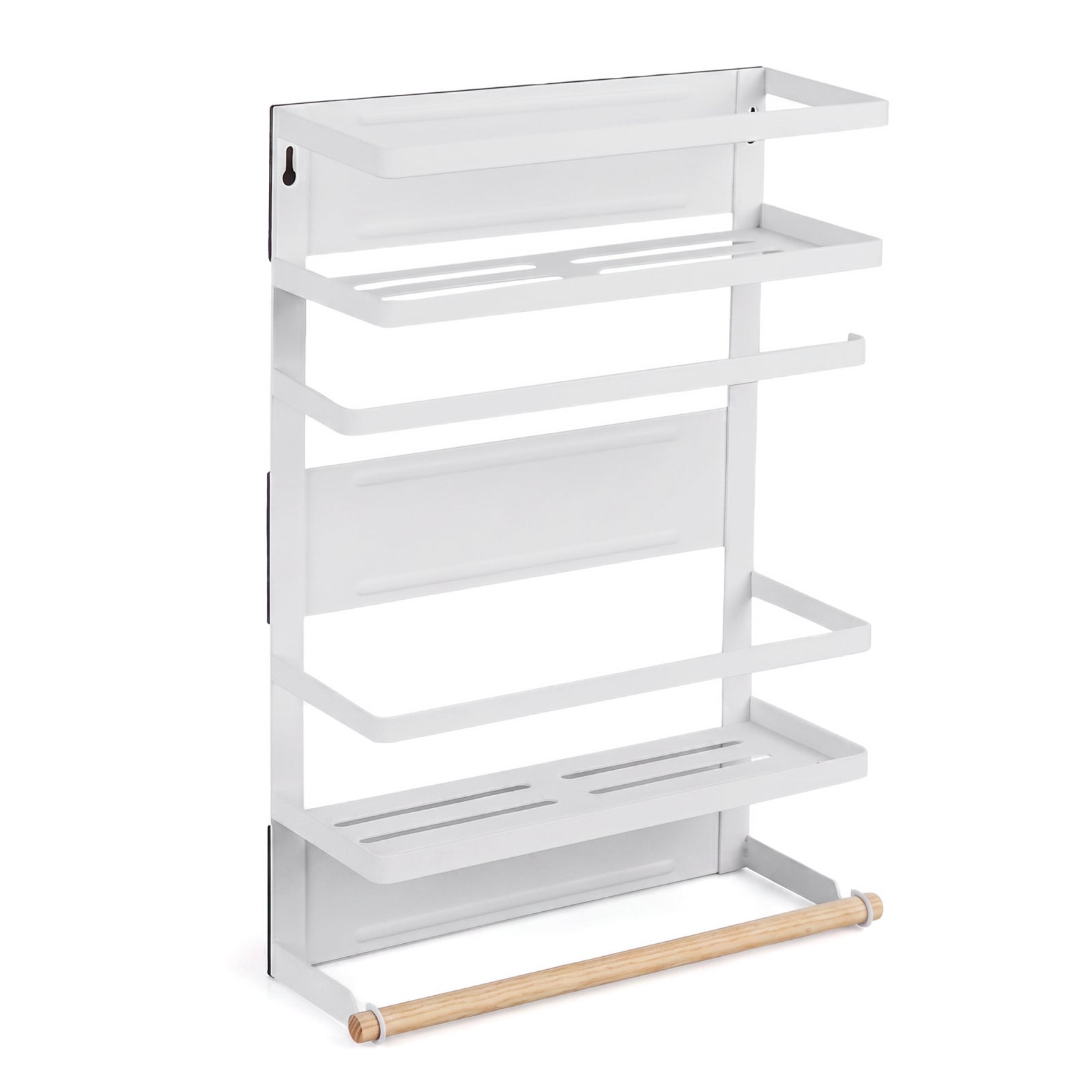 Adivo white magnetic fridge storage rack