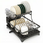 Adivo black 2-tier dish rack