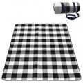 Adivo black tartan waterproof picnic blanket