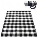 Adivo black tartan waterproof picnic blanket