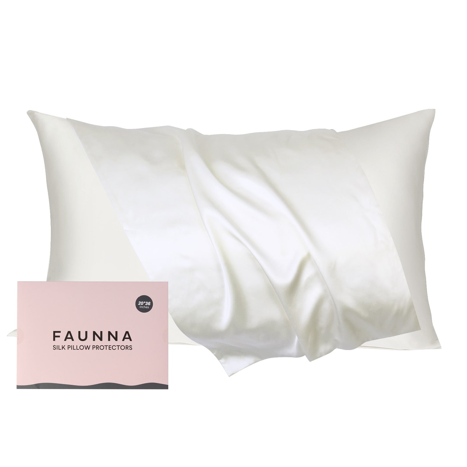 FAUNNA Luxury 100% Pure Mulberry Silk Pillowcase - 22 Momme 6A Grade with Zipper Oeko-TEX Certified