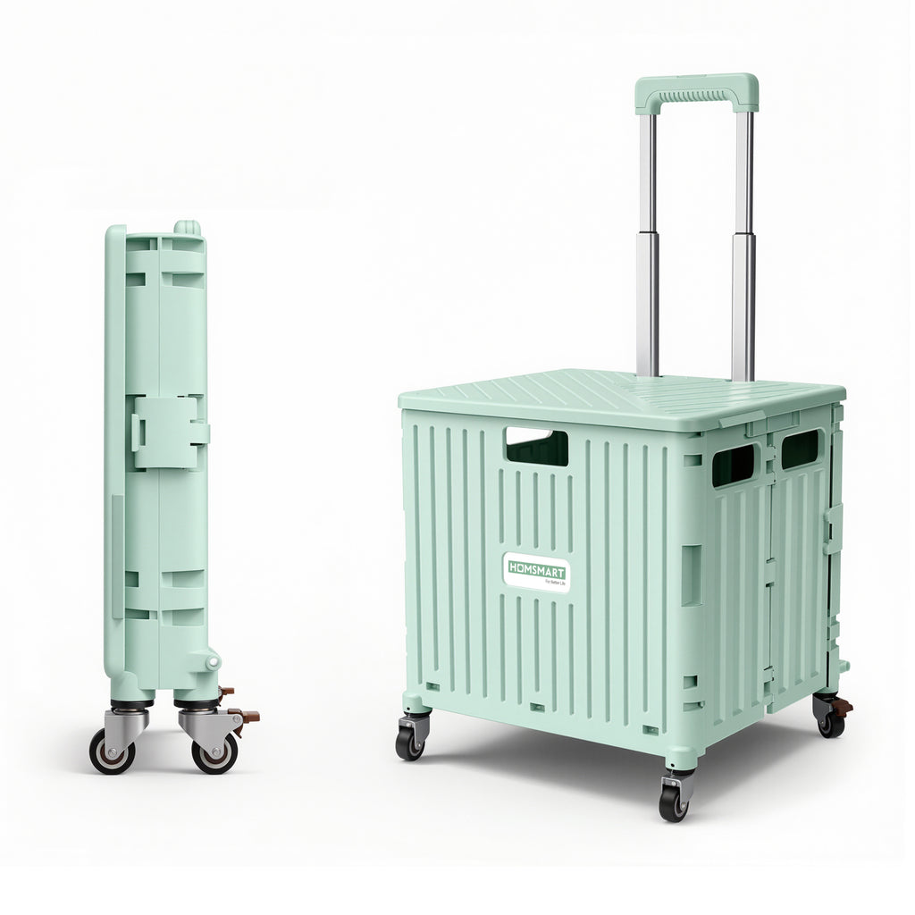 Viviendo 65L foldable shopping trolley cart Green main image