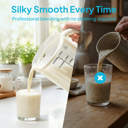 Livatro nut milk maker pouring a smooth drink