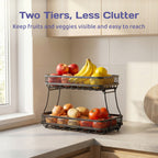 Adivo two-tier fruit basket for less counter clutter
