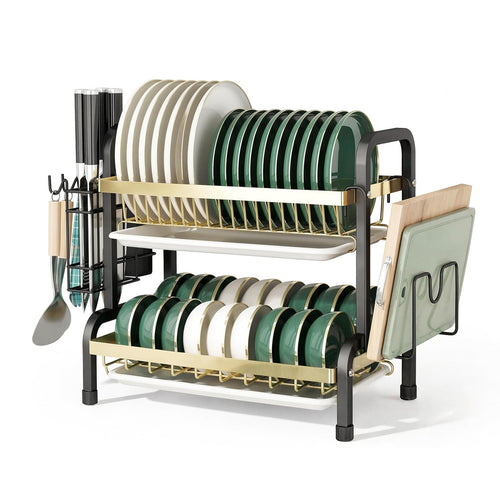 Adivo black gold 2-tier dish rack