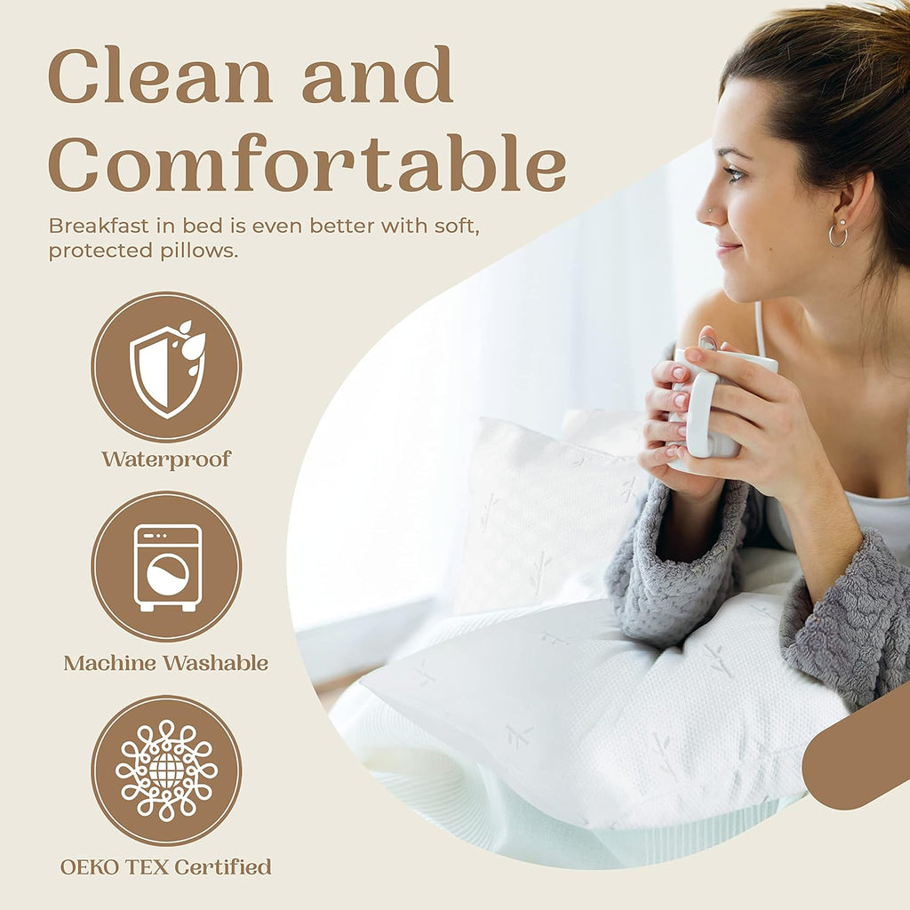 FeelAtHome Cooling Body Pillow Cover - 65% Polyester 35% Bamboo Rayon, Waterproof, Soft Zippered Pillowcase, 20x54 Inch