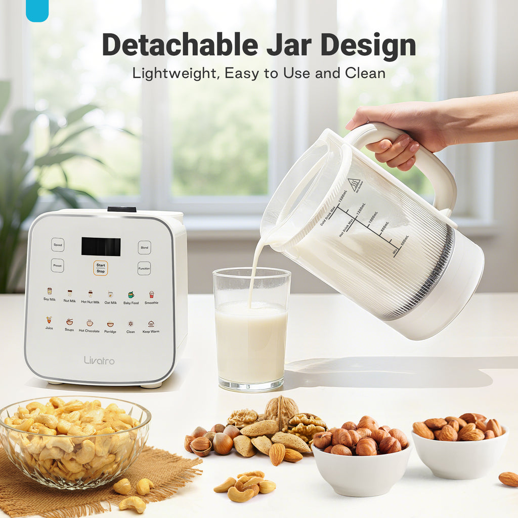Livatro nut milk maker detachable jar design