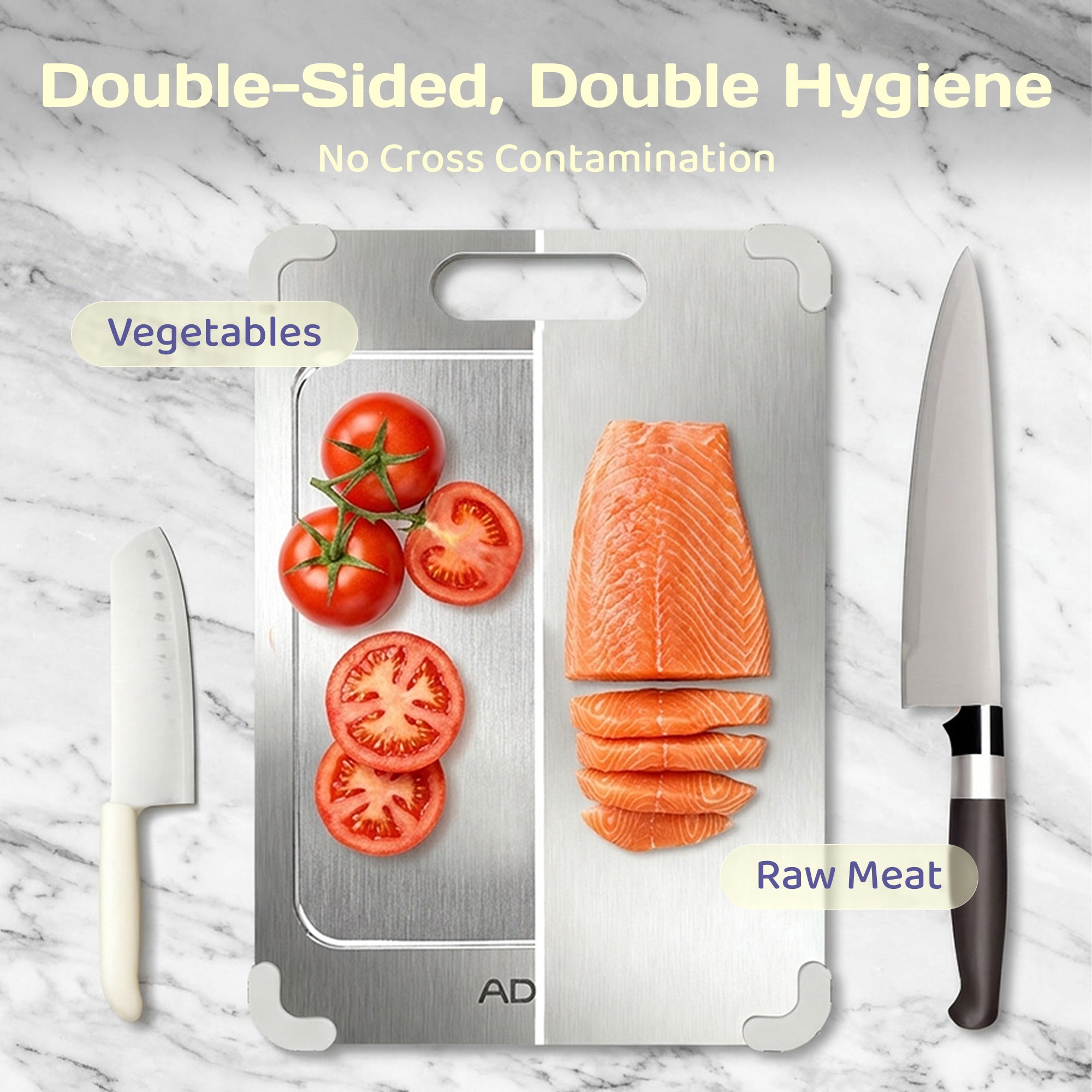 Adivo double-sided cutting board hygiene design