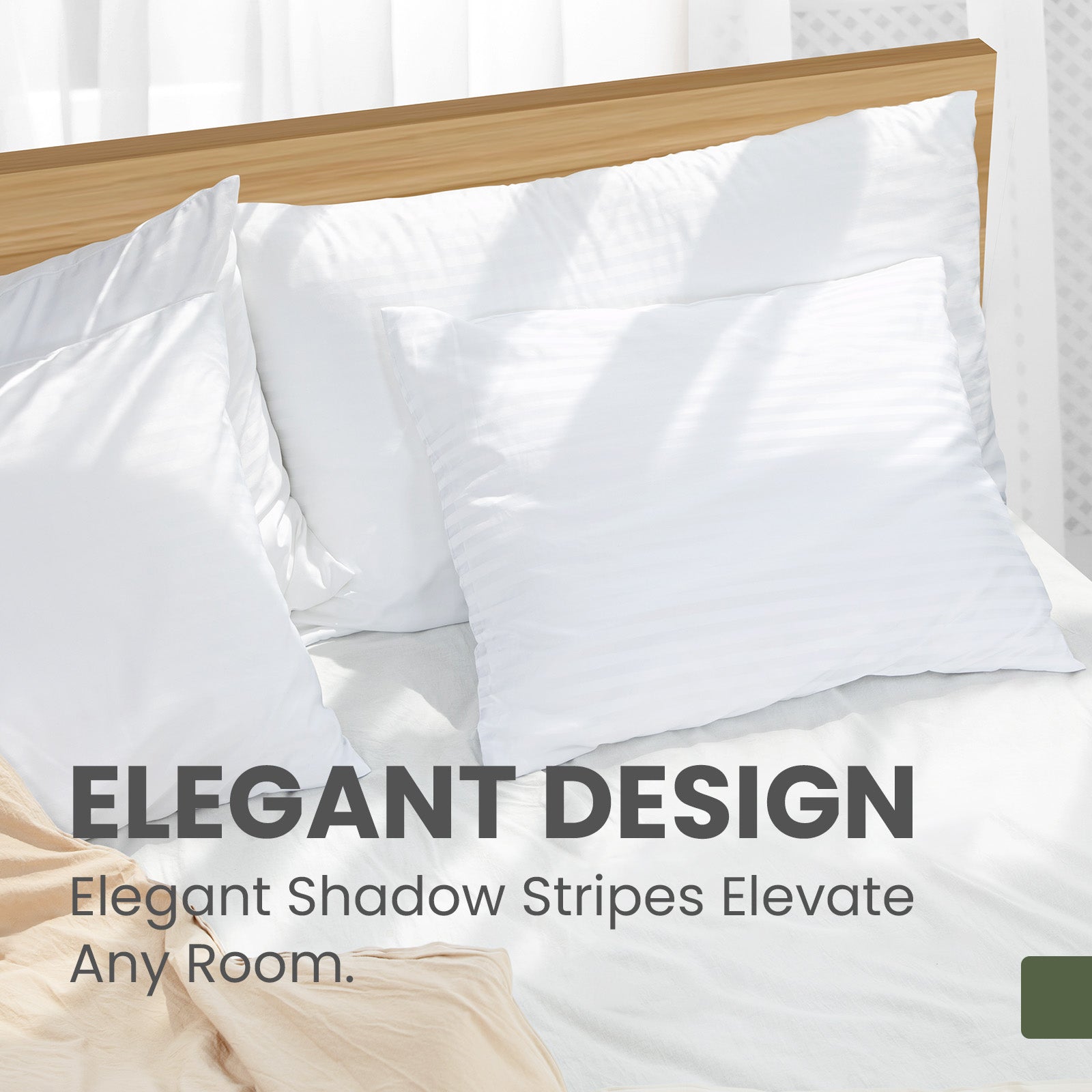 Fairpeak white pillowcase elegant striped design