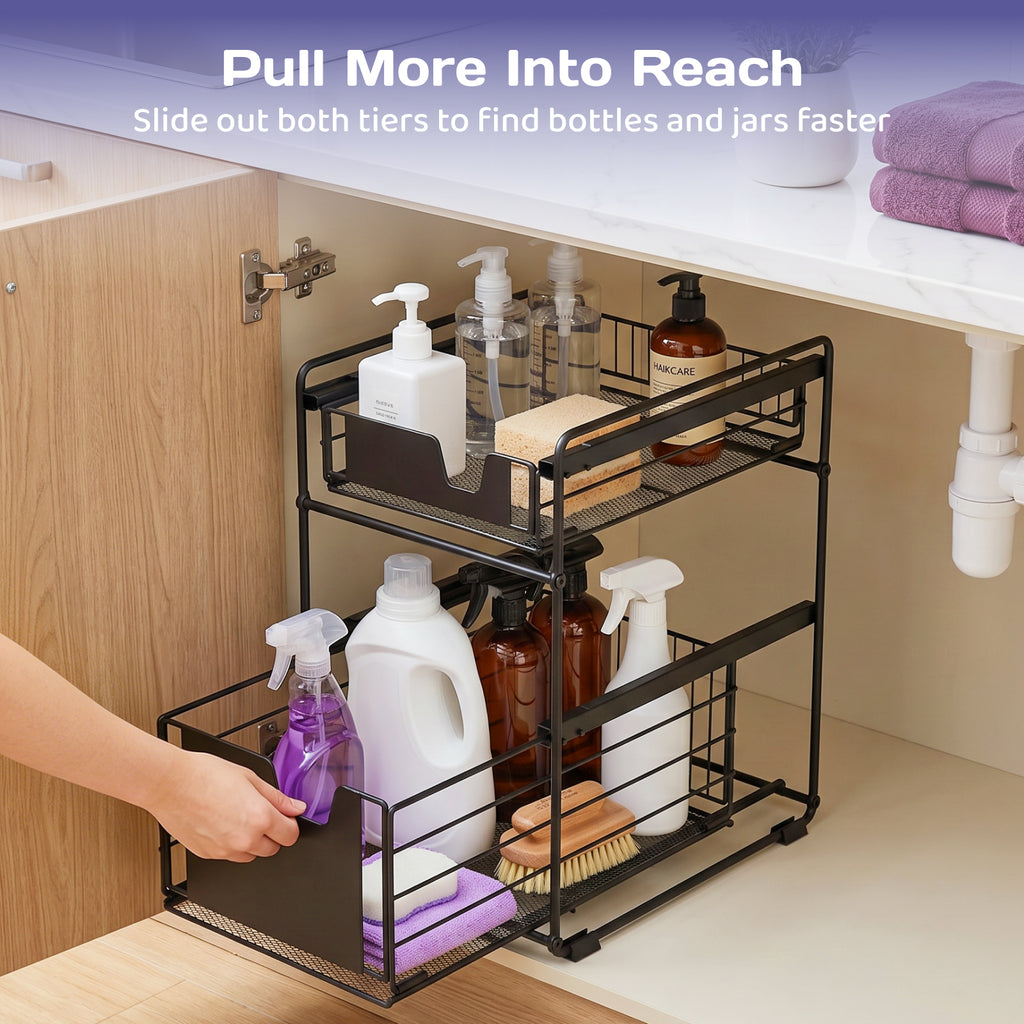 Adivo countertop organizer pull-out drawer access