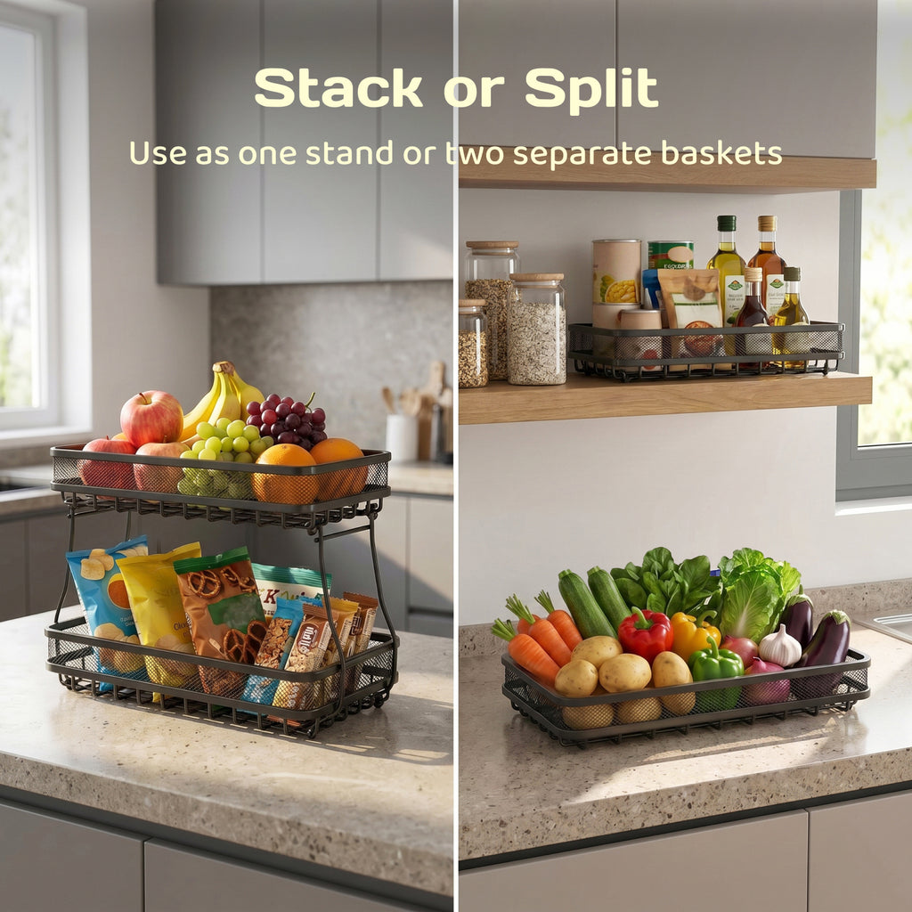 Adivo fruit basket stack or split design