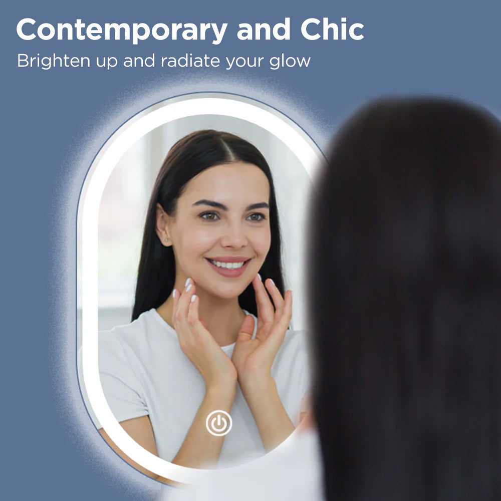 Viviendo LED Anti-Fog Mirror 50cm x 75cm Oval Wall Mounted Bathroom Vanity Dimmable LED Light with Touch Switch