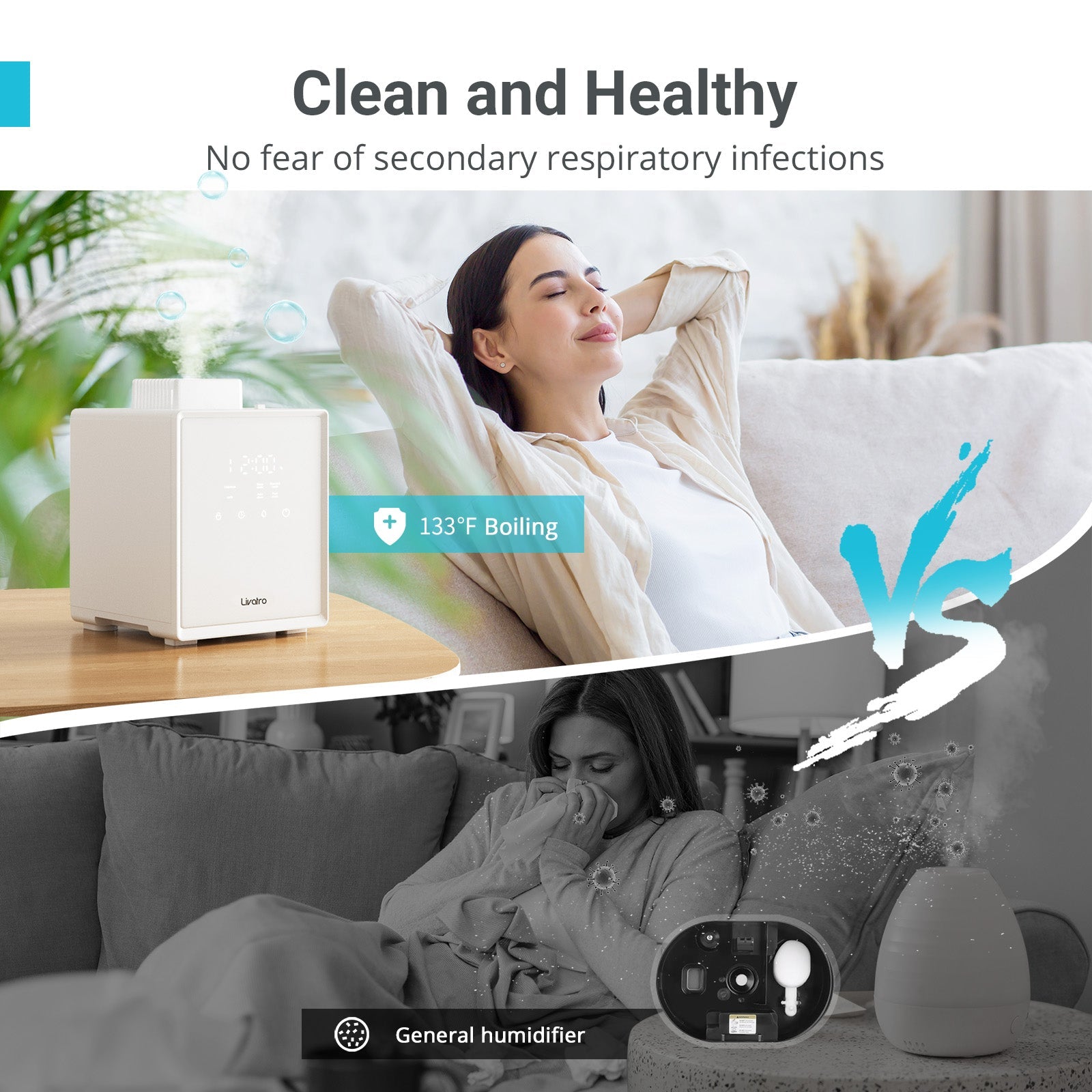 Livatro 3L Warm Mist Stainless Steel Humidifier