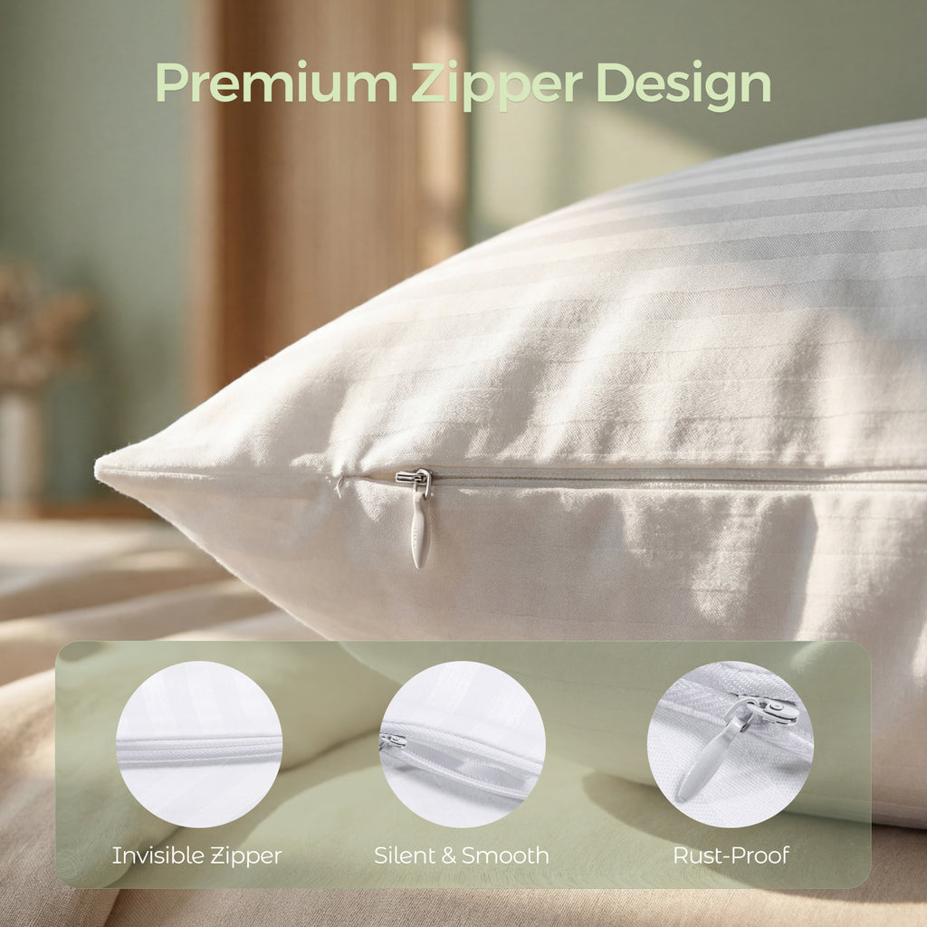 Faunna cotton pillowcases premium zipper design