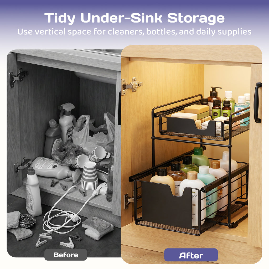 Adivo countertop organizer under-sink storage use