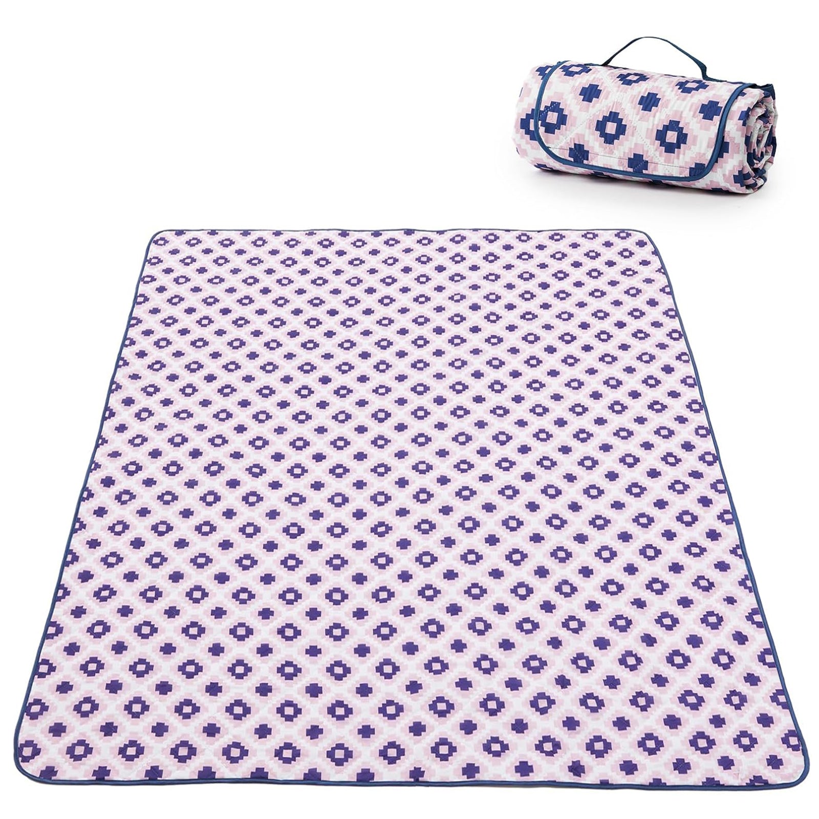 Adivo purple pixel waterproof picnic blanket