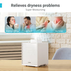 Livatro 3L Stainless Steel Warm Mist Humidifier, Easy Clean, Warm Steam, Sleep Mode & Auto-off, Healthy Air for Bedroom & Living Room