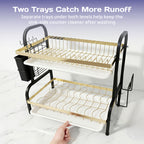Adivo dish rack drain straight to the sink feature