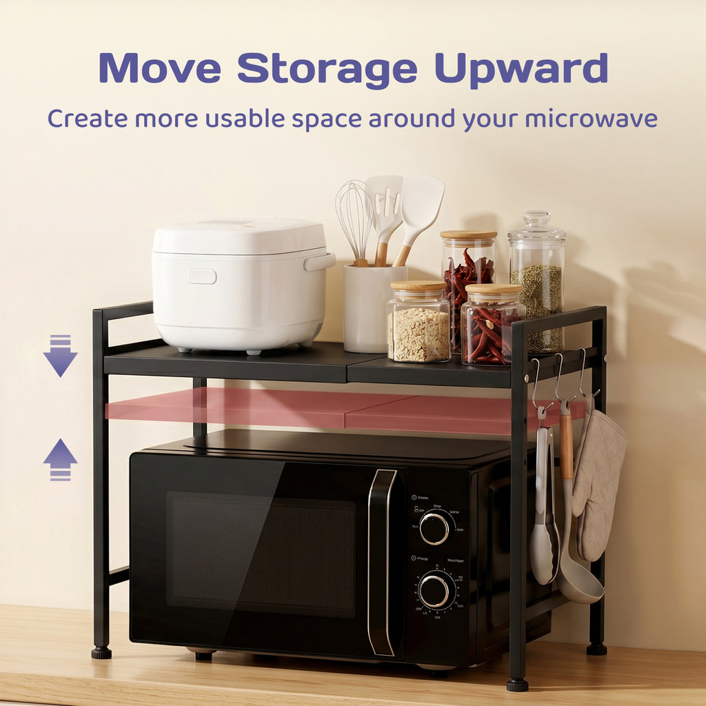 Adivo microwave rack moving storage upward