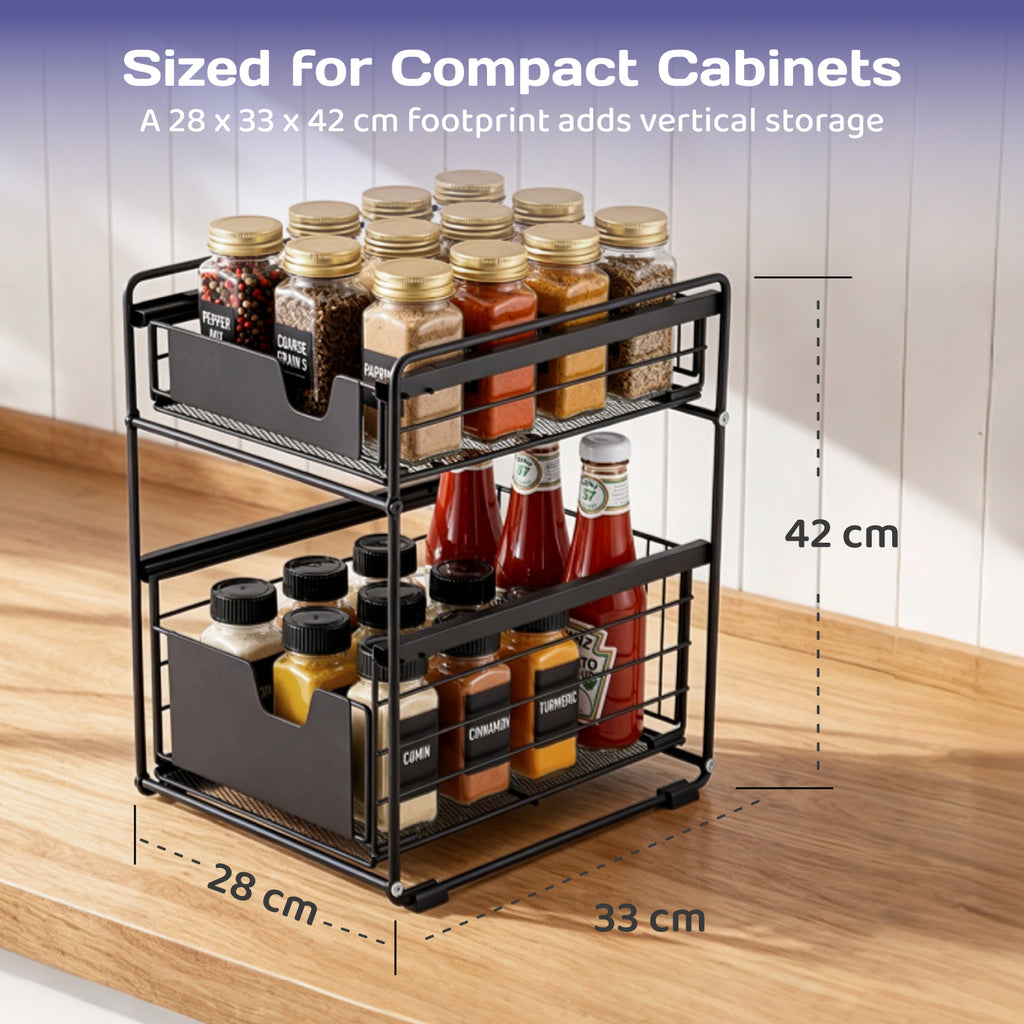 Adivo organizer sized for compact cabinets