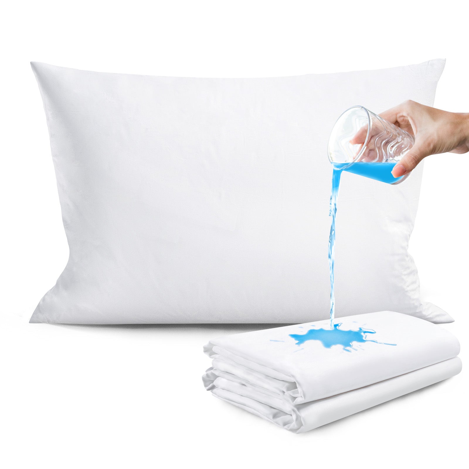 Faunna waterproof pillow protector water pour test image