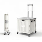 Viviendo 65L foldable shopping trolley cart White main image