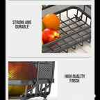 ADIVO 2 Tier Fruit Bowl Carbon Steel Kitchen Fruit and Vegetable Storage Basket