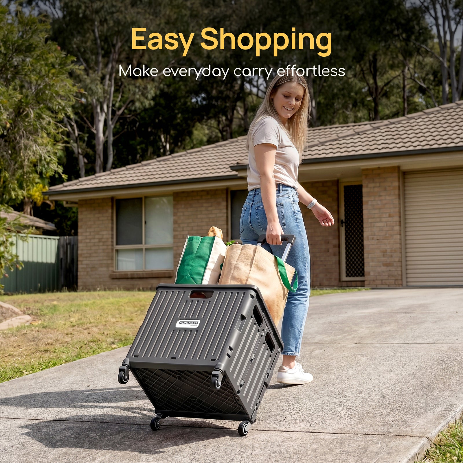 Viviendo 65L foldable shopping trolley cart easy shopping lifestyle