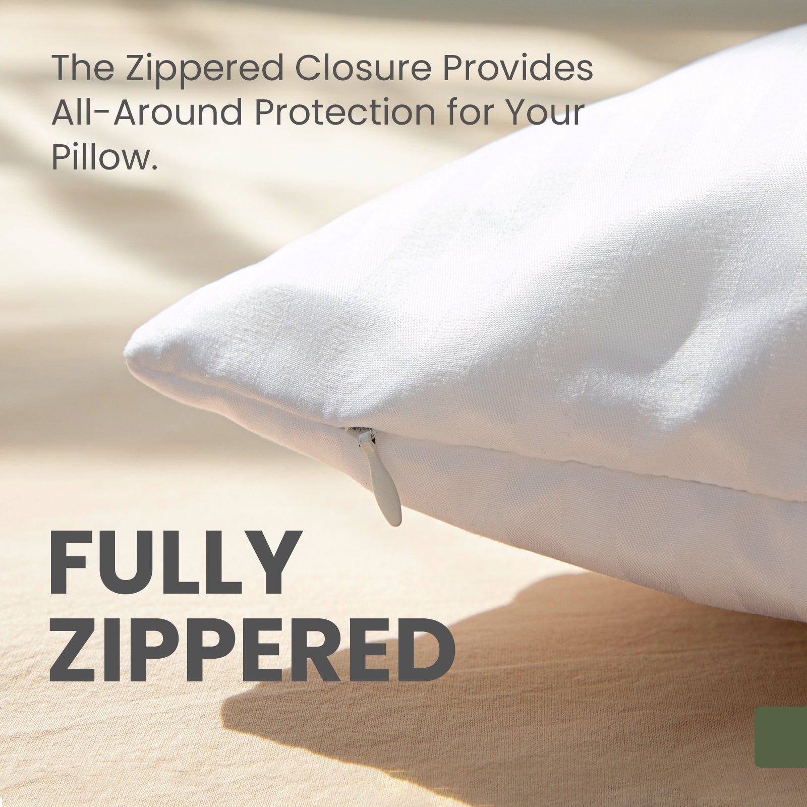 Fairpeak white pillowcase fully zippered closure