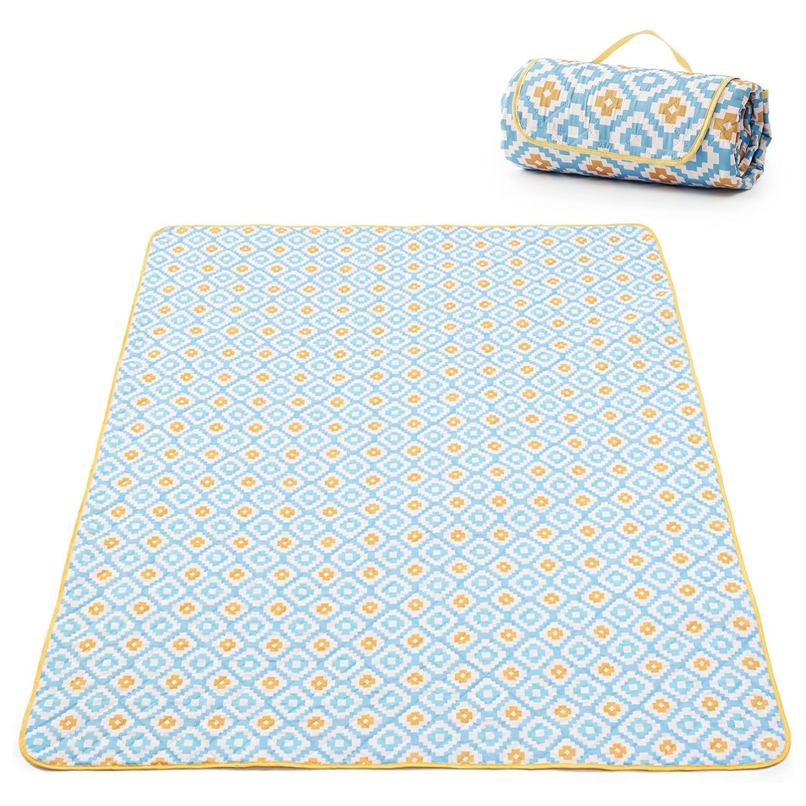 Adivo yellow pixel waterproof picnic blanket