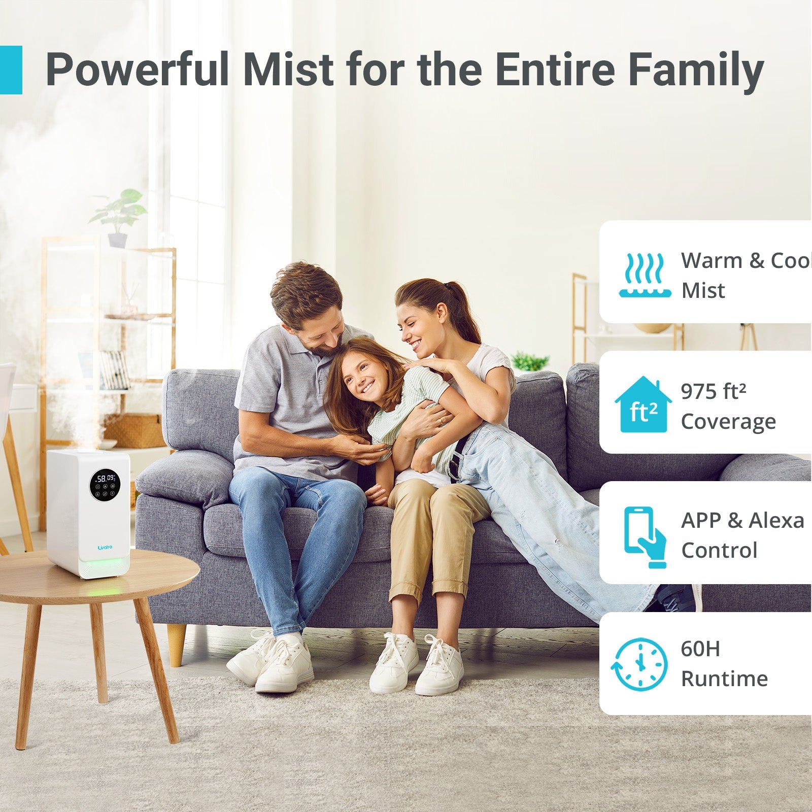 Livatro 6L Smart Warm & Cool Mist Humidifier for Bedroom
