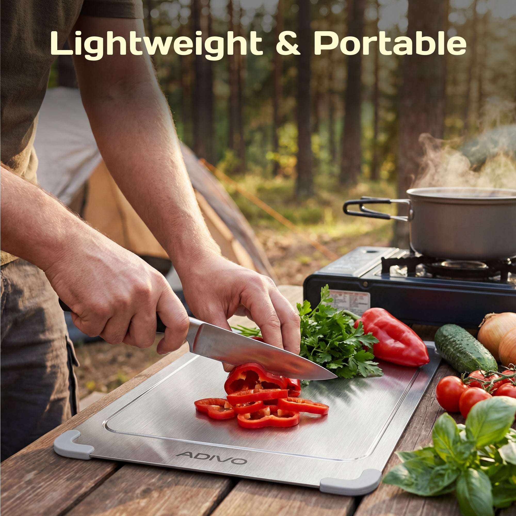 Adivo titanium cutting board lightweight portable use