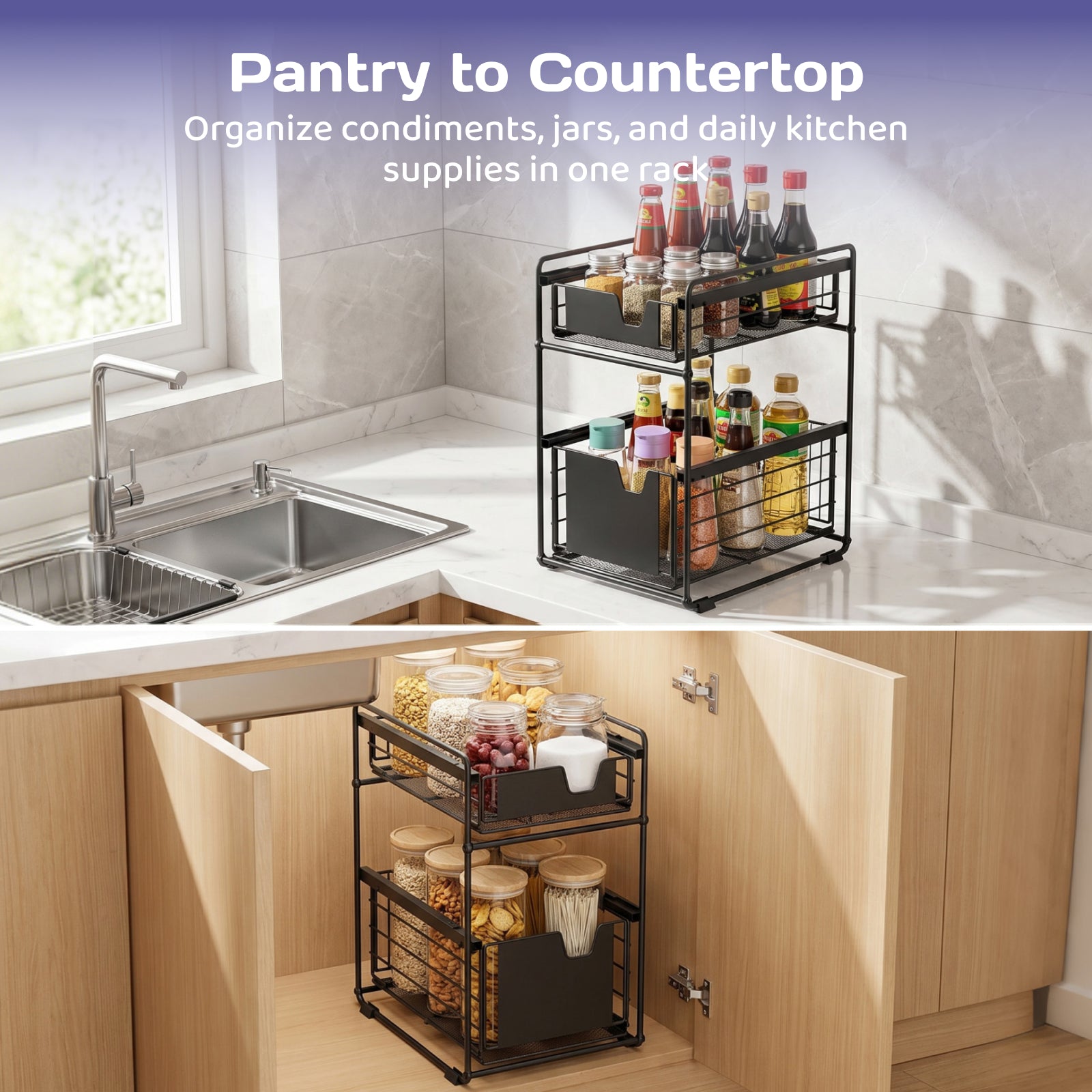 Adivo organizer pantry to countertop use case