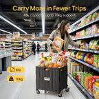 Viviendo 65L foldable shopping trolley cart carry more in fewer trips