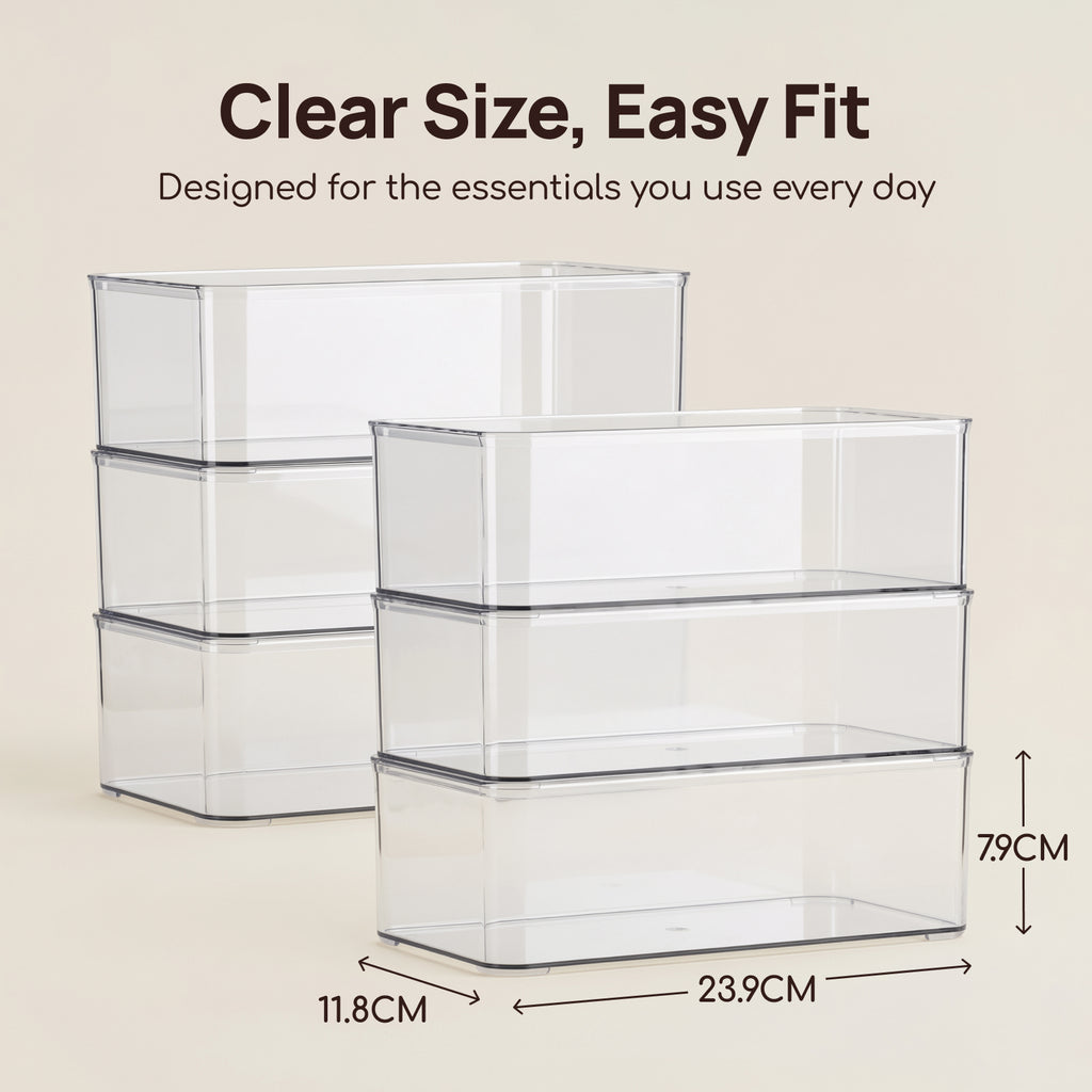 Viviendo clear storage boxes clear size and easy fit