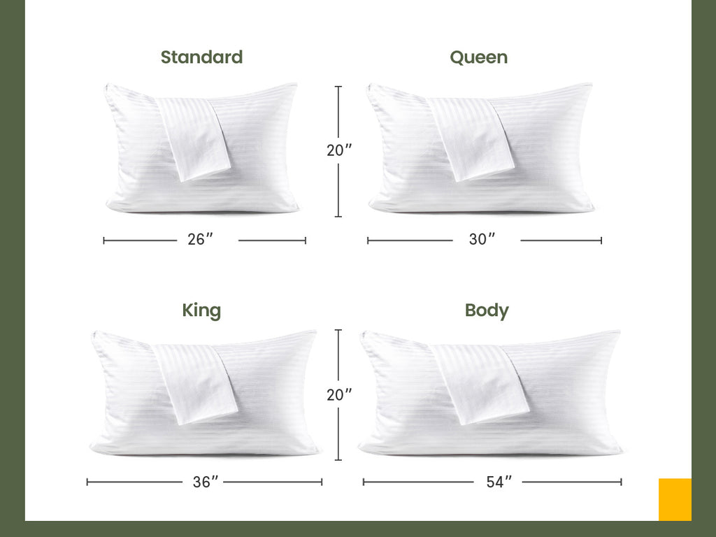 Fairpeak white pillowcase size guide standard queen king body
