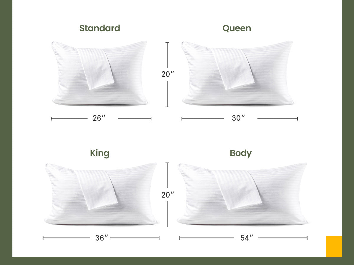 Fairpeak white pillowcase size guide standard queen king body