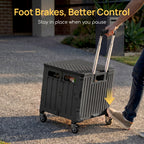Viviendo 65L foldable shopping trolley cart foot brakes better control