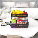 ADIVO 2 Tier Fruit Bowl Carbon Steel Kitchen Fruit and Vegetable Storage Basket