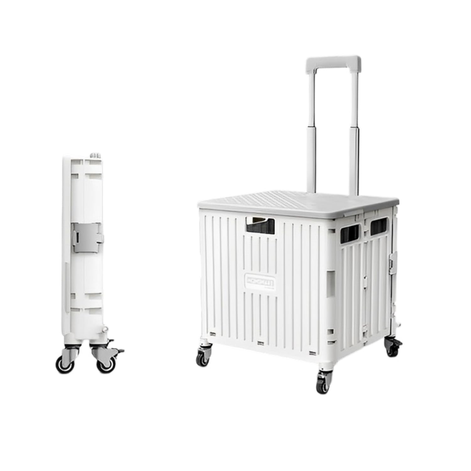 Viviendo 65L Foldable Shopping Trolley Cart Portable Grocery Basket Rolling Wheel with Top Cover