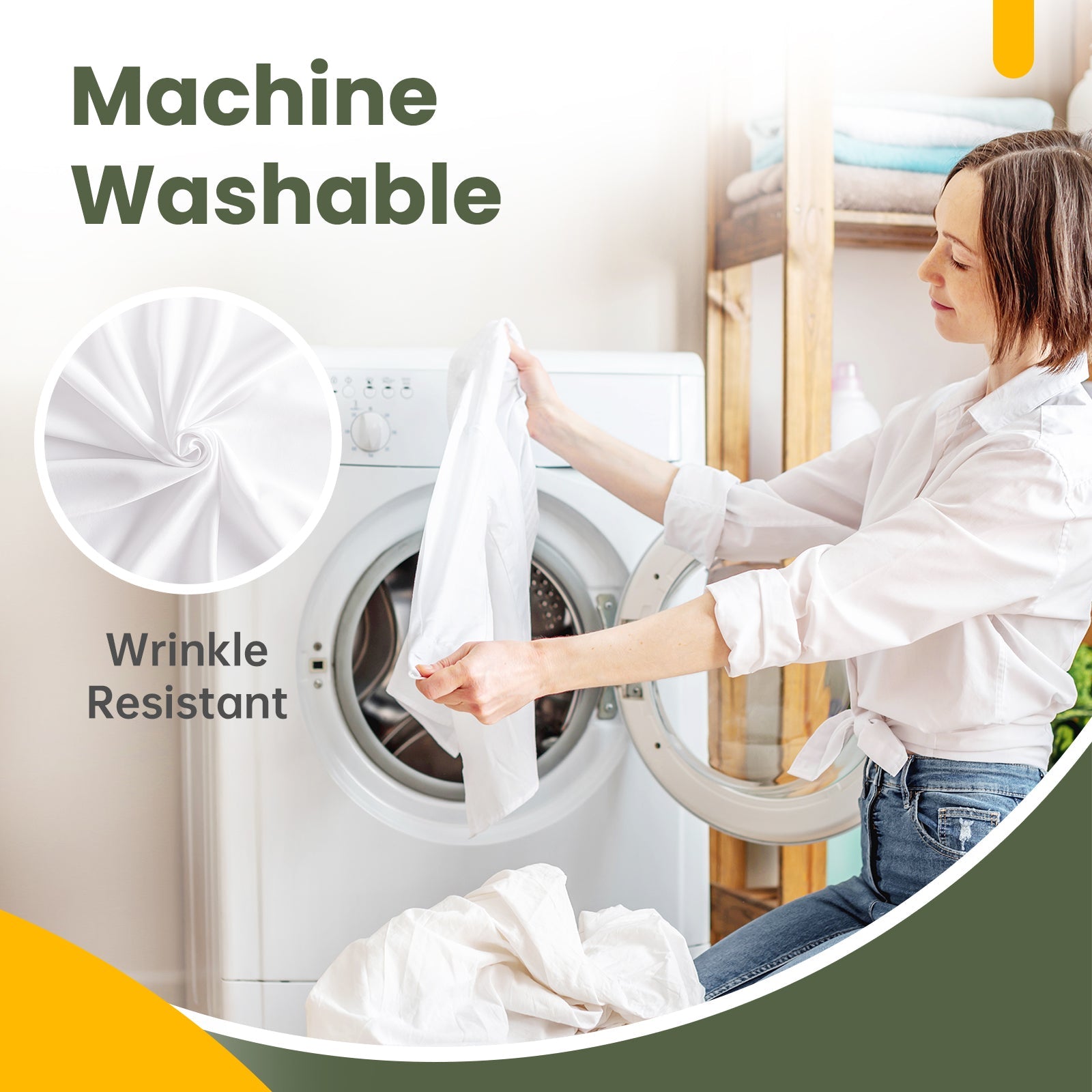 Fairpeak Waterproof Pillow Protector, Queen, Hidden Zipper, TPU Coating, Oeko-TEX Polyester, Machine Washable