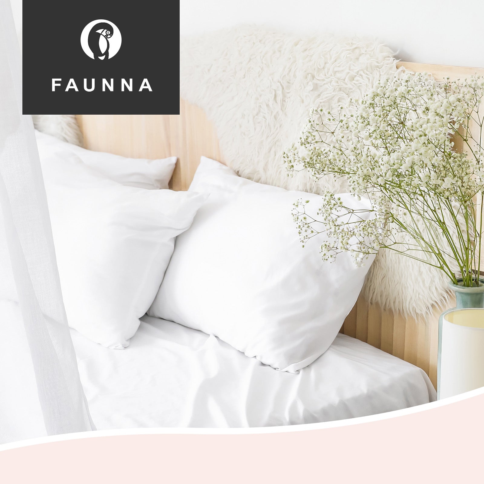 Faunna waterproof pillow protector bedroom lifestyle image