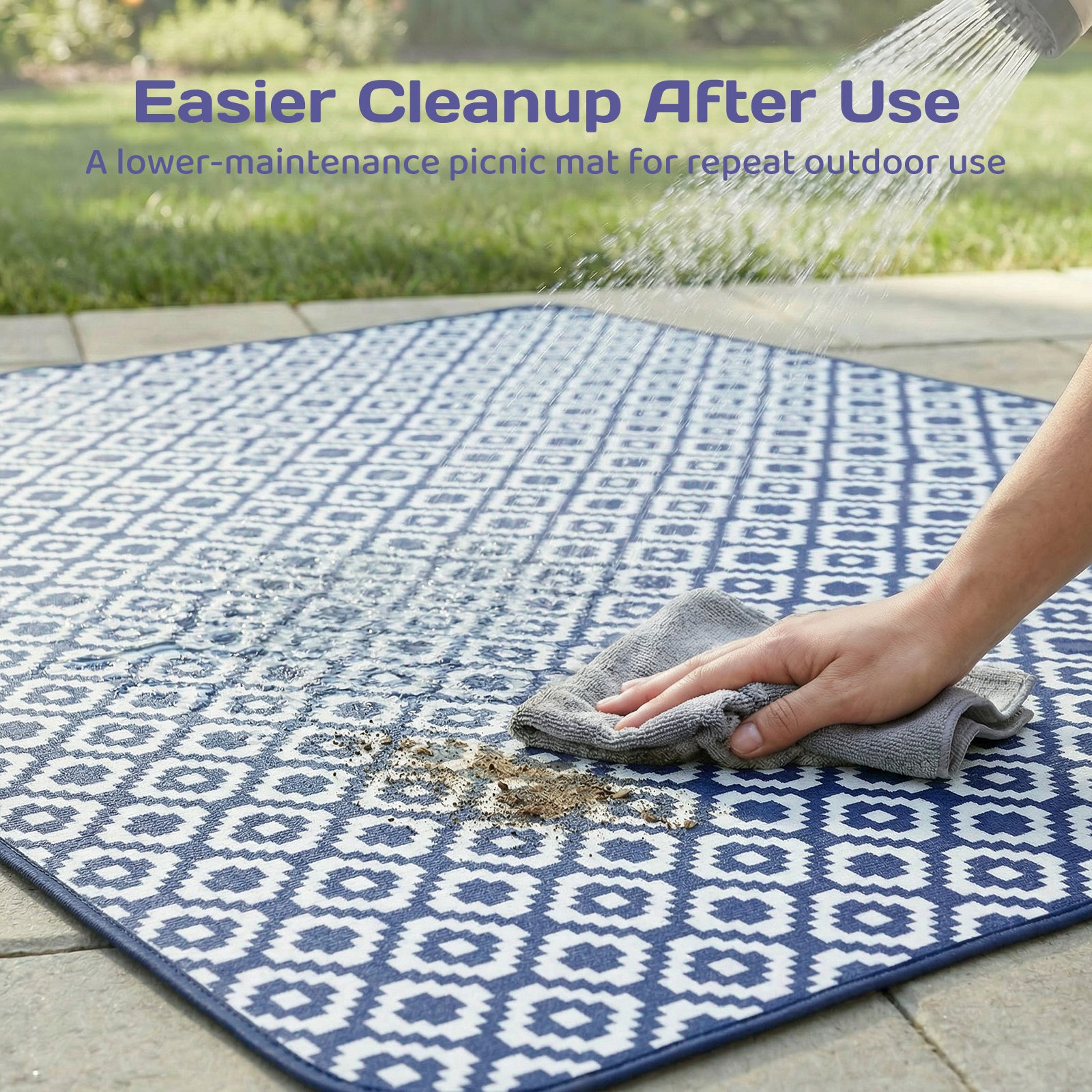 Adivo picnic blanket easier cleanup after use image