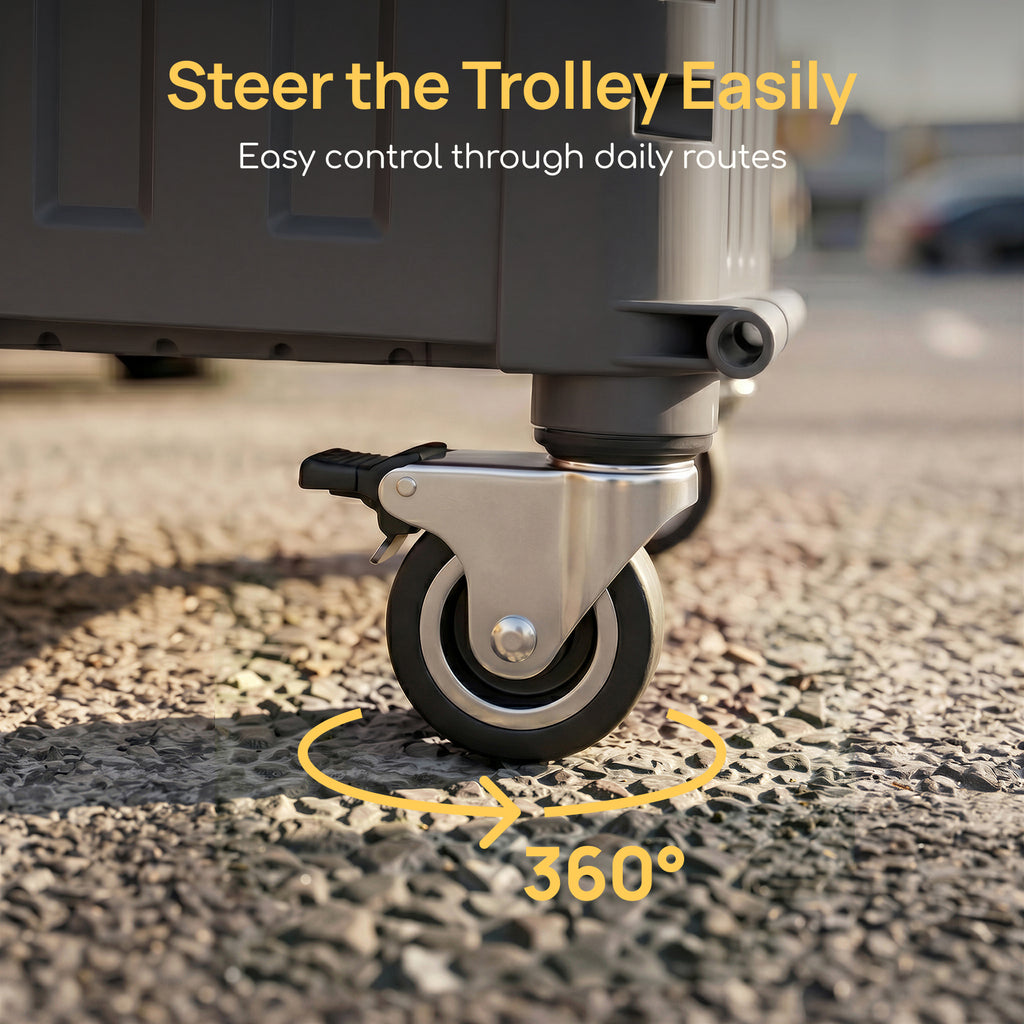 Viviendo 65L foldable shopping trolley cart steer easily 360 degree wheels