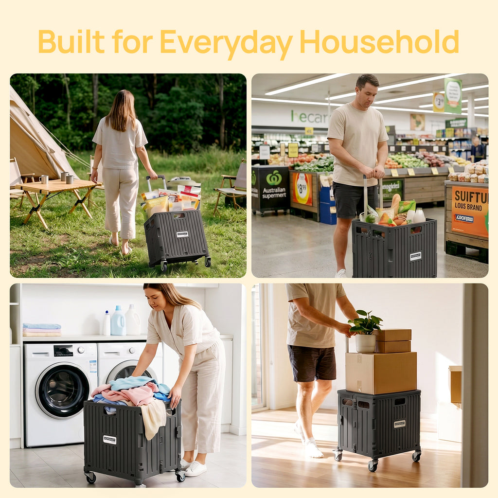 Viviendo 65L foldable shopping trolley cart built for everyday household use