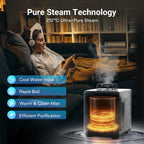 Livatro 3L Stainless Steel Warm Mist Humidifier, Easy Clean, Warm Steam, Sleep Mode & Auto-off, Healthy Air for Bedroom & Living Room