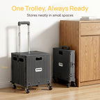 Viviendo 65L foldable shopping trolley cart compact home storage