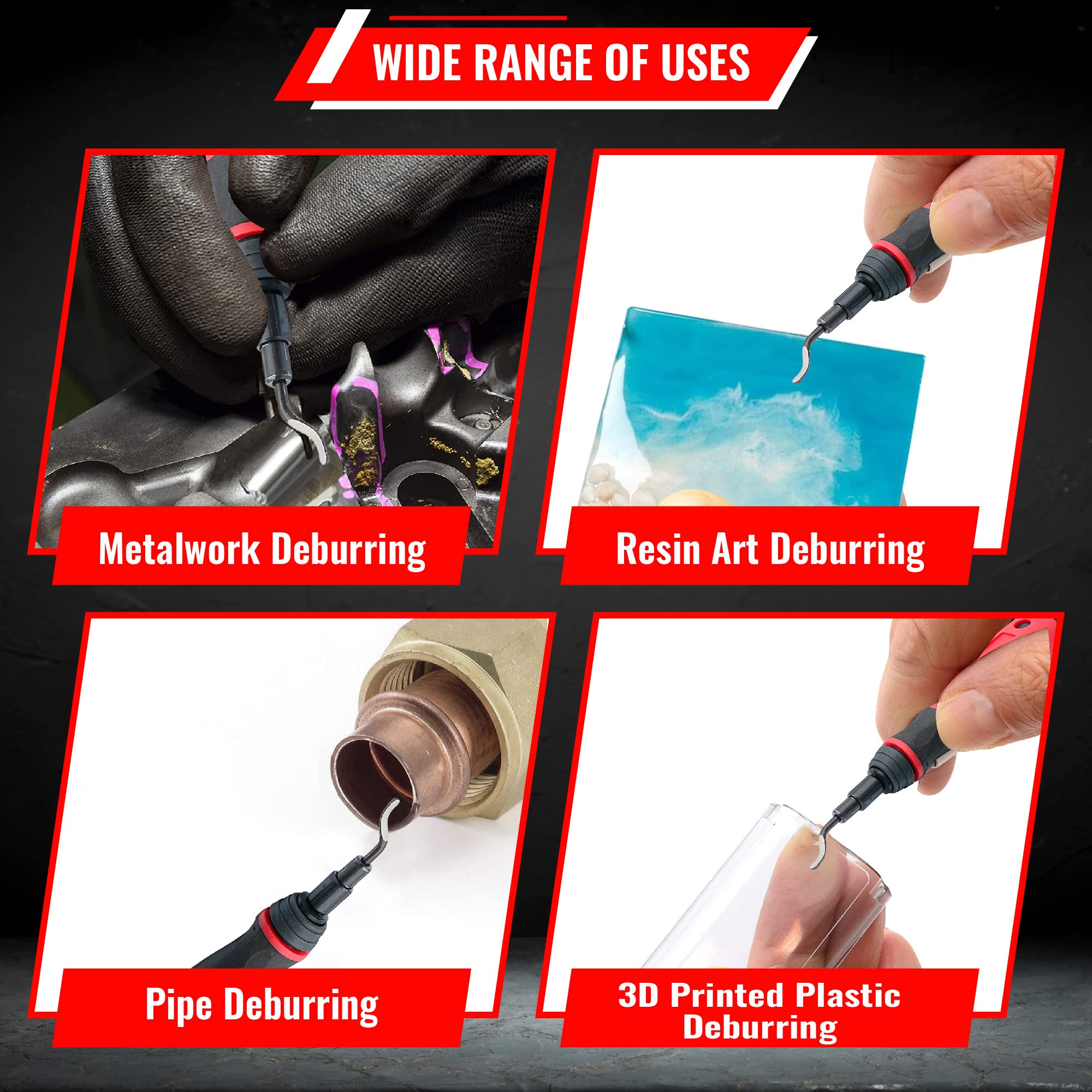 AFA TOOLING- Extendable Neck Hand Reamer with 15 Blades, Works on PVC, Copper, Plastic, Resin, 3D Prints